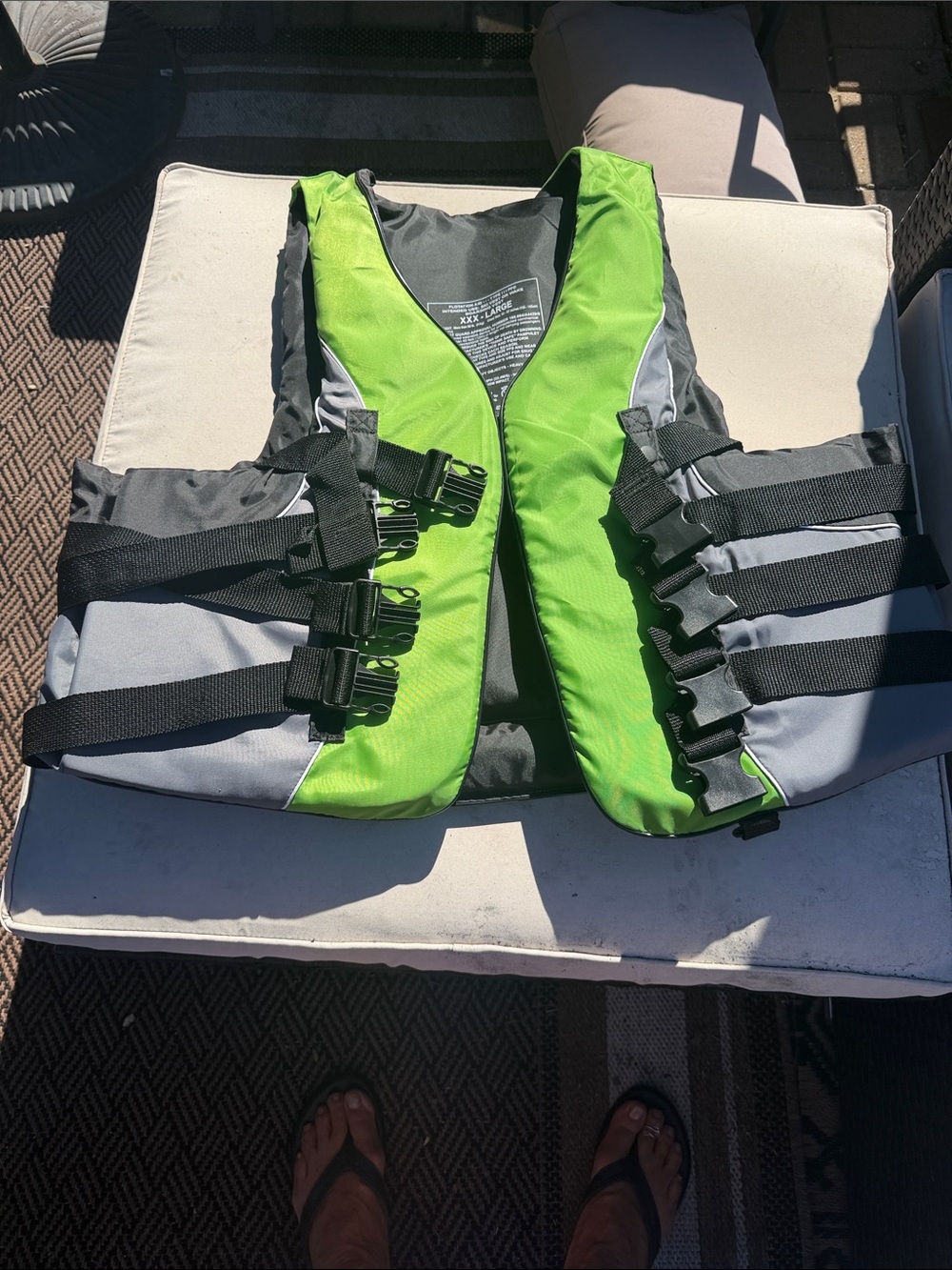 Men's Green and Gray Life Vest Swim Jacket - Unbranded